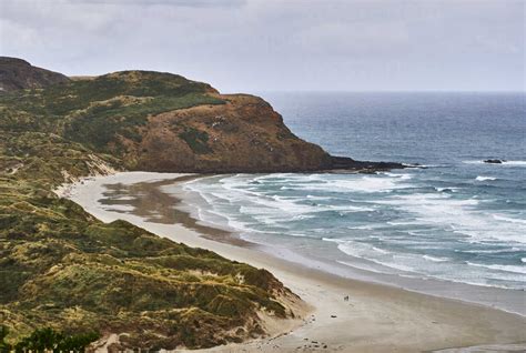 New Zealand South Island Dunedin Otago Peninsula Sandfly Bay Stock Photo