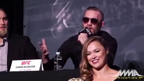 ronda rousey reacts to conor mcgregor press conference youtube