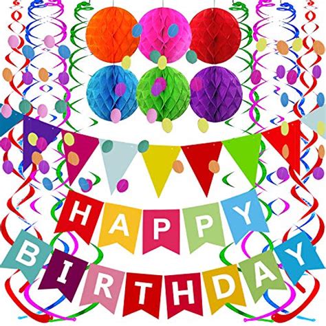 Buy Happy Birthday Banner With Colorful Paper Bunting Paper Circle