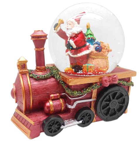 Elegantoss 100mm Polyresin Christmas Santa Musical Snow Globe