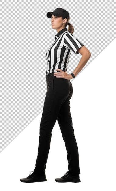 Premium PSD Female American Football Referee Official On Isolated