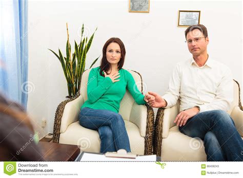 Couple Seeing A Psychotherapist Stock Image Image Of Depression
