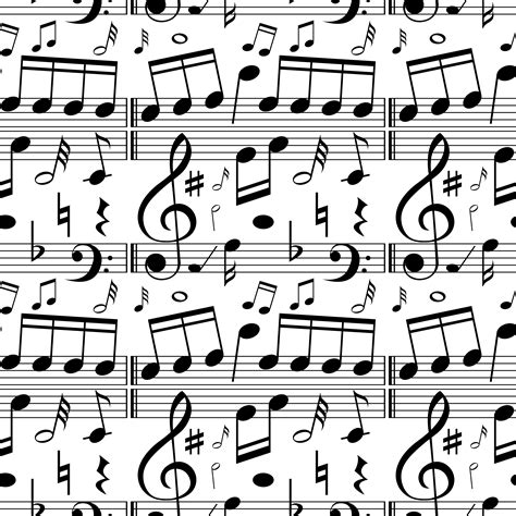 Seamless Background With Music Notes On Scales 373844 Vector Art At