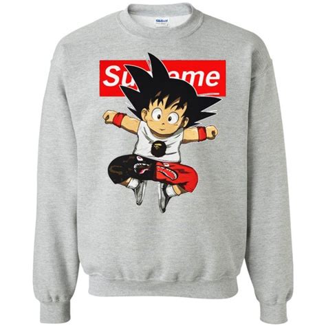 Supreme Dbz Hypebeast Goku Unisex Pullover Sweatshirt Shop Supreme X