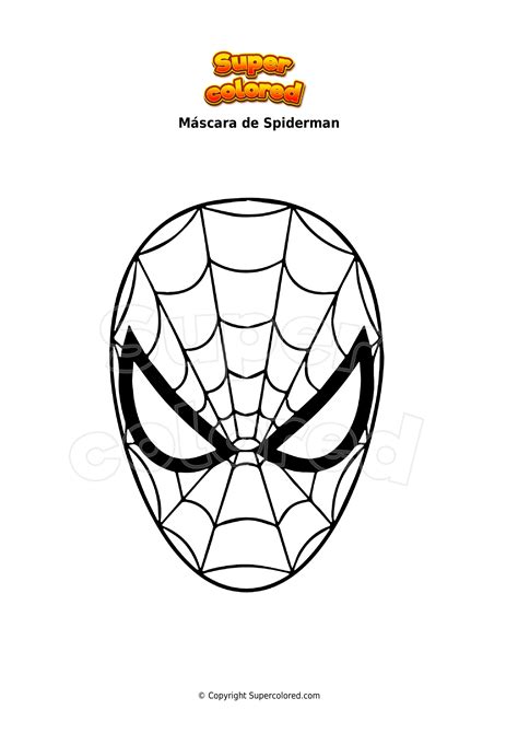 Dibujo Para Colorear Máscara De Spiderman