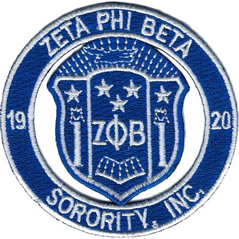 Zeta Phi Beta Sorority Inc Round Cut Out Iron On Patch Royal Blue