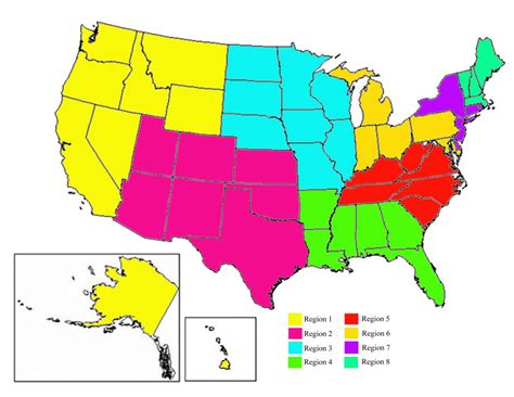 Blank 5 Regions Of The United States Printable Map