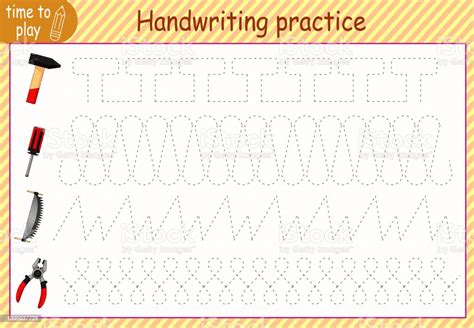 Childrens Educational Game Tasks Handwriting Training Circle The Lines