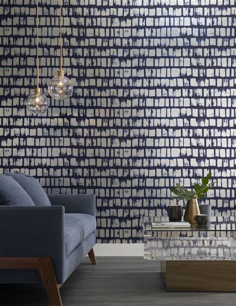 Living Room Design In Blue From Phillip Jeffries Vinyl Great Wall