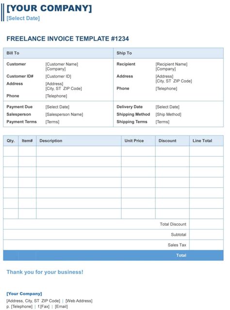 Free Hourly Invoice Template Excel Pdf Word Doc Invoice Within