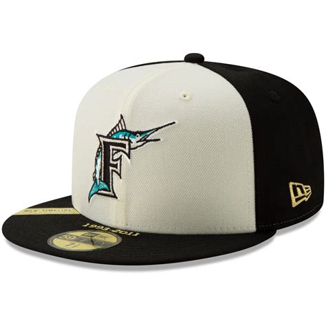 Florida Marlins New Era Timeline Collection 59fifty Fitted Hat Whiteblack