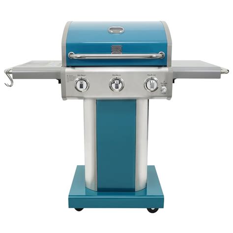 Kenmore Kenmore 3b Pedestal Gas Grill With Folding Side Shelves Teal In