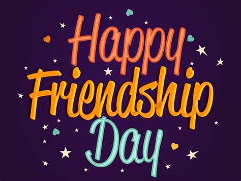 The Words Happy Friendship Day Written In Colorful Lettering On A