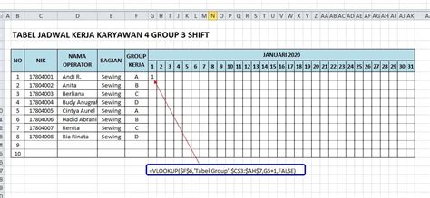 Excel berupa kolom dan baris. Cara Membuat Jadwal Kerja Karyawan dengan Fungsi Vlookup ...