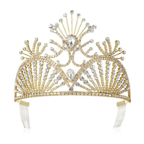Buy Dczerong Gold Tiara Gold Crowns Birthday Queen Tiara Crown Gold