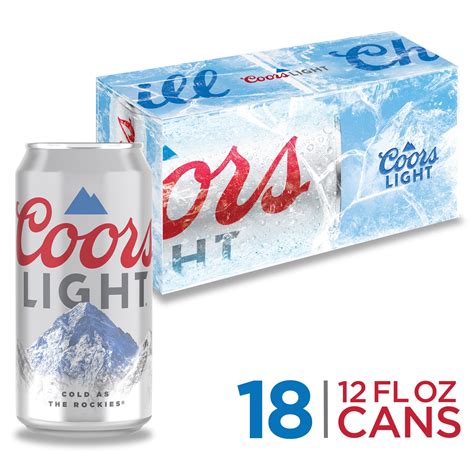 Coors Light Lager Beer 18 Pack 12 Fl Oz Cans 42 Abv