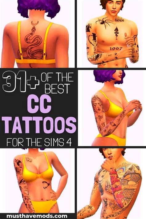 31 Gorgeous Sims 4 Tattoos To Add To Your Cc Folder Artofit