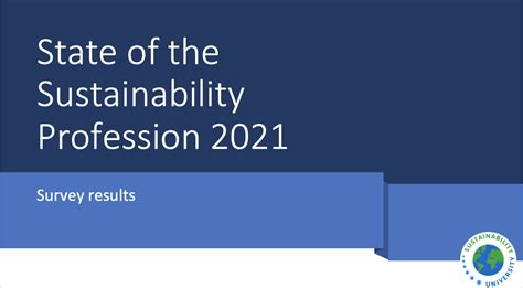 Results Of The State Of The Sustainability Profession Survey 2021