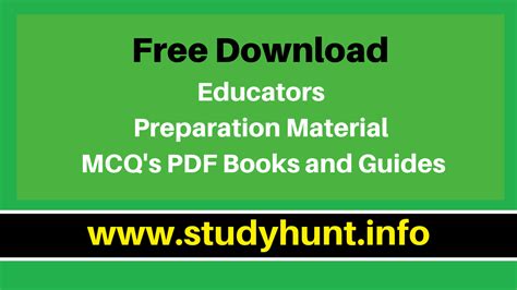 This site preparation guide is divided into the following sections: Free Download Educators Preparation Material MCQS PDF ...