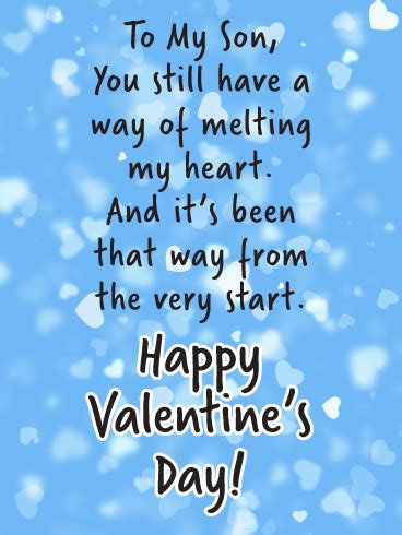Melting My Heart Happy Valentines Day For Son Birthday Greeting Cards By Davia Happy