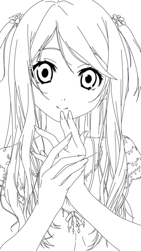 Anime Girl Lineart Neo Coloring