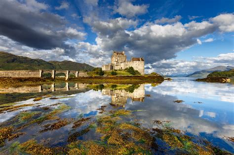 Nature Landscape Castle Architecture Old Bridge Lake Reflection