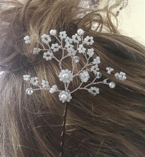 Wedding Bobby Pins Bun Clips Babys Breath Gypsophila Etsy