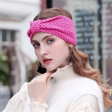 Buy Soft Knitted Elastic Headband Women Wool Winter Warm Turban Hair