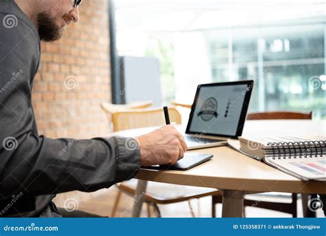 Concentrated Male Designer Working Stock Image Image Of Inspiration