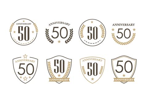 50th Years Anniversary Badges 148018 Vector Art At Vecteezy