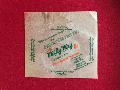 1940s Milky Way Un Used Chocolate Candy Bar Wrapper Scarce Vintage Ebay Candy Bar