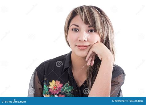 Girl Posing With Hand On Her Face Stock Image Image Of Innocent