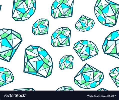 Pattern Green Emeralds Different Si Royalty Free Vector