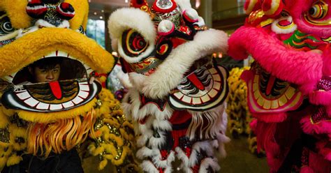 Celebrations Acrobatics And Chasing Nian Lion Dancers Prepare For