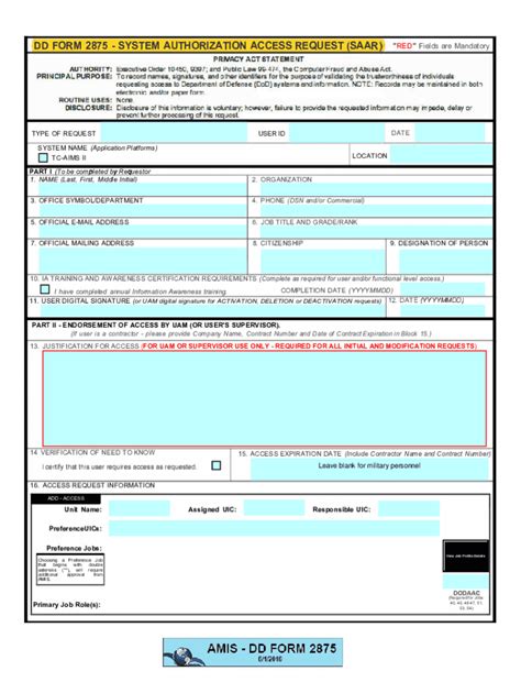 Dd Form 2875 Fill Out And Sign Printable Pdf Template Airslate Signnow