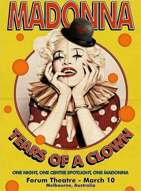 madonna ~ tears of a clown concert poster madonna albums madonna music madonna