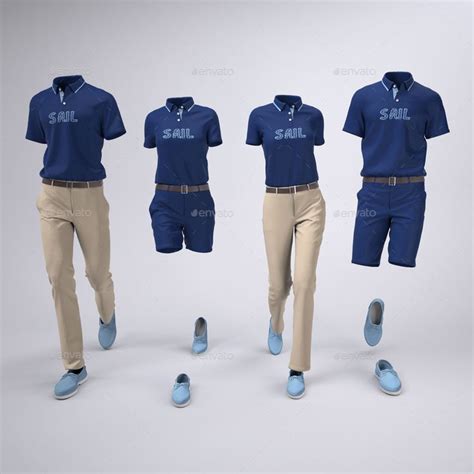Yacht Crew Uniforms Pool And Beach Club Staff Uniform Mock Up Polo Shirt Design Staff
