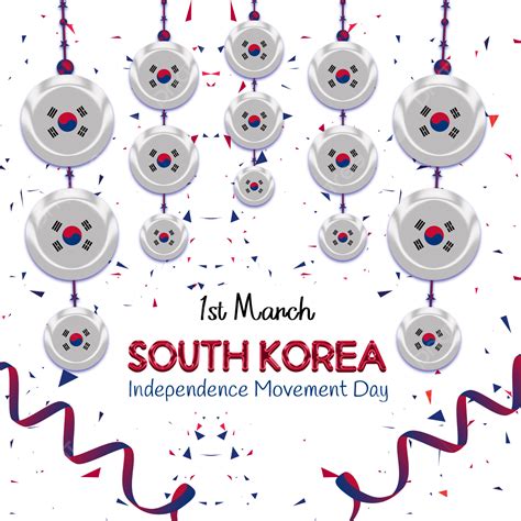 Día Del Movimiento De La Independencia De Corea Del Sur Con Bola De