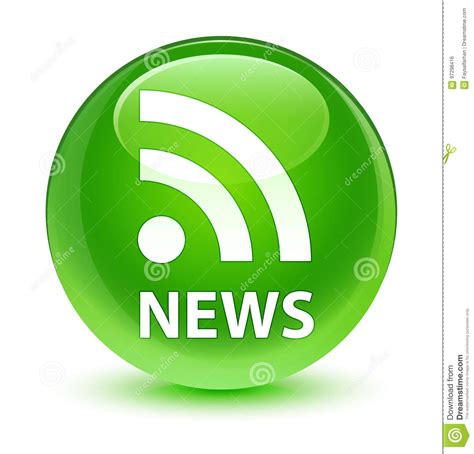 News Rss Icon Glassy Green Round Button Stock Illustration