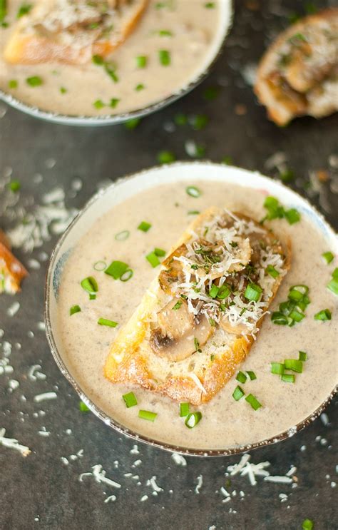 Season with salt to taste. Creamy Mushroom Brie Soup with Garlicky Mushroom Bruschetta