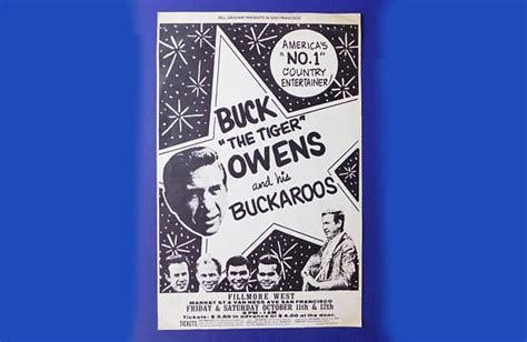 1968 Buck Owens Poster Fillmore West Rockabilly San Fillmore