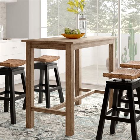 Allister Counter Height Rubberwood Solid Wood Dining Table The Best