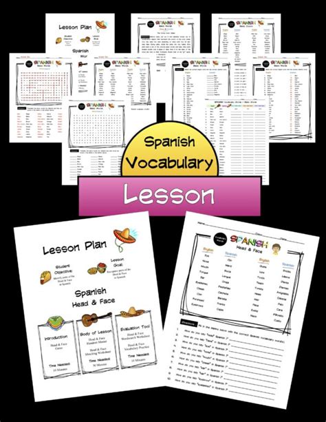 Spanish Head And Face Words Lesson Packet Made By Teachers