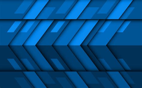 Download Wallpapers Blue Arrows 4k Material Design Creative