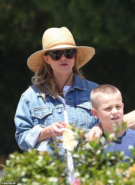 Reese Witherspoon Heads To The Brentwood Country Mart With Her Husband And Son Ahead Of The