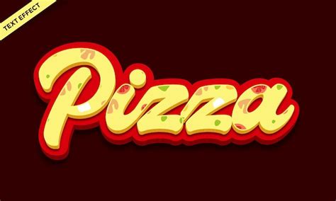 Premium Vector Pizza Food Text Effect Design