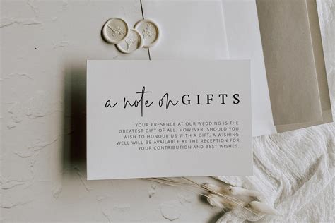 A Note On Ts Card Simply Wedding Template Minimalist Etsy