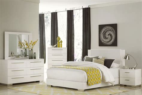 A wide variety of styles, sizes and materials allow you to easily find the perfect dressers & chests for your home. Linnea White High Gloss Vinyl Platform Bedroom Set from ...