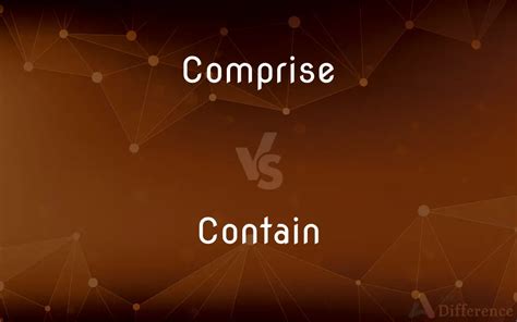Comprise Vs Contain — Whats The Difference