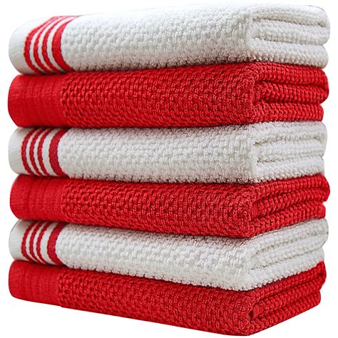 Bumble Premium Large Cotton Kitchen Towels 16 X 28 6 Pack Weft